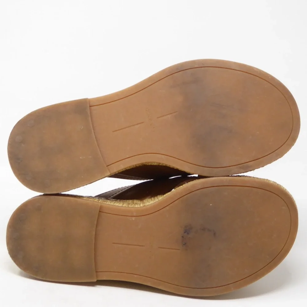Dolce Vita Womens Weslee Sandals Brown Leather Platform Espadrille Slide Size 7
